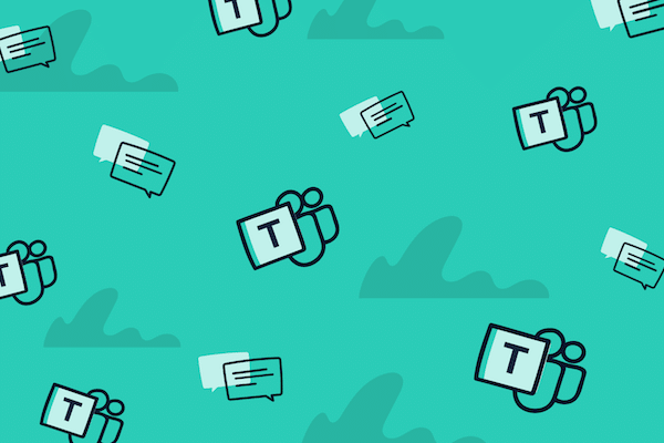 Microsoft Teams logoer på grøn baggrund