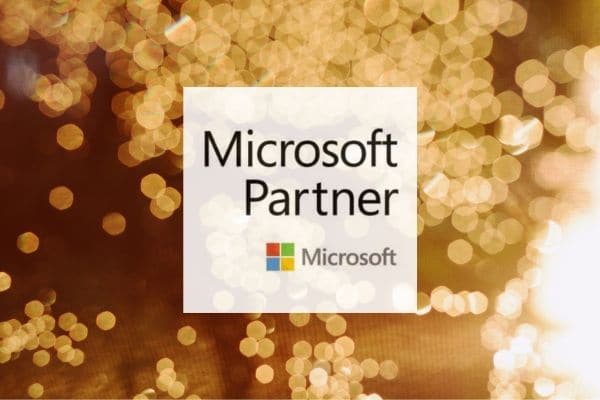 Microsoft partner logo på guld-baggrund som illustration af Globeteams guldpartnerskab
